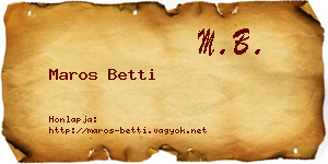 Maros Betti névjegykártya